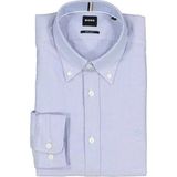 Boss Erkek Normal Kalıp %100 Pamuklu Monogram Logolu Uzun Kollu Mavi Gömlek 50544955-450
