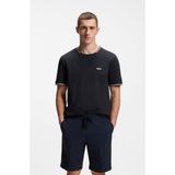 Boss Erkek Normal Kalıp Çizgili Bisiklet Yakalı Esnek Pamuklu Kısa Kollu Lacivert T-Shirt 50521245-402 - 5XL