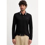 Boss Erkek Normal Kalıp Logo Işlemeli %100 Pamuklu Uzun Kollu Siyah Polo Yaka T-Shirt 50549257-002