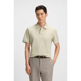 Boss Erkek Normal Kalıp Logo Işlemeli Kısa Kollu %100 Pamuklu Pike Bej Polo Yaka T-Shirt 50544088-131 - XL