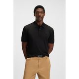 Boss Erkek Normal Kalıp Logo Işlemeli Kısa Kollu %100 Pamuklu Pike Siyah Polo Yaka T-Shirt 50544088-001 - XL