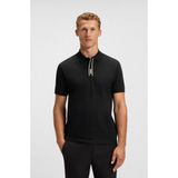 Boss Erkek Normal Kalıp Pamuklu Kısa Kollu Logo Çizgili Siyah Polo Yaka T-Shirt 50549362-001 - 2XL