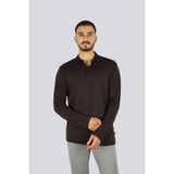 Boss Erkek Normal Kalıp Uzun Kollu %100 Yün Triko Kahverengi Polo Yaka T-Shirt 50549317-202 - 2XL