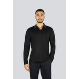 Boss Erkek Normal Kalıp Uzun Kollu %100 Yün Triko Siyah Polo Yaka T-Shirt 50549317-001 - XL