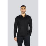 BOSS Erkek Normal Kalıp Uzun Kollu %100 Yün Triko Siyah Polo Yaka T-Shirt 50549317-001