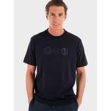 Boss Erkek Normal Kalıp Yuvarlak Yakalı Pamuklu Desenli Kısa Kollu Lacivert T-Shirt 50543874-402