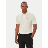 Boss Erkek Normal Kesim Logo Etiketli Pamuklu Jakarlı Kısa Kollu Ekru Polo Yaka T-Shirt 50565174-118 - 2XL