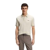 BOSS Erkek Normal Kesim Polo Yaka T-Shirt, Yün ve Pamuk İçerikli, Kısa Kollu, Ekru, 2XL