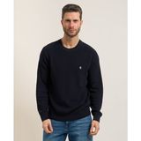 Boss Erkek Normal Kesim Yumuşak Pamuk Örgülü Yuvarlak Yaka Uzun Kollu Lacivert Kazak 50555124-404 - 2XL