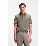 Boss Erkek Normal Kesim Yün ve Pamuk Içerikli Kısa Kollu Örgü Kahverengi Polo Yaka T-Shirt 50553789-077