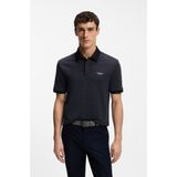 Boss Erkek Normal Kesim Yün ve Pamuk Içerikli Kısa Kollu Örgü Lacivert Polo Yaka T-Shirt 50553789-404 - 2XL