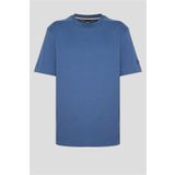BOSS Erkek Normal Kesim Yuvarlak Yaka %100 Pamuklu Kısa Kollu Mavi T-Shirt -425 50537352