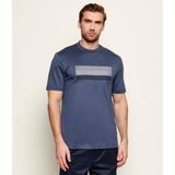 Boss Erkek Normal Kesim Yuvarlak Yakalı Işlemeli Desenli Pamuklu Kısa Kollu Mavi T-Shirt 50556354-468