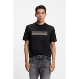 Boss Erkek Normal Kesim Yuvarlak Yakalı Işlemeli Desenli Pamuklu Kısa Kollu Siyah T-Shirt 50556354-001 - 4XL