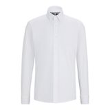 BOSS Erkek P-JOE-BD-C1-222 Regular Fit Jarse Gömlek Dokulu Pamuk Karışımı, Beyaz 100, 42