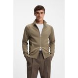 Boss Erkek Pamuk ve Saf Yün Karışımlı Dik Yakalı Haki Ceket 50543150-245 - 2XL