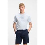 Boss Erkek Pamuklu Bisiklet Yaka Kısa Kollu Mavi T-Shirt 50559361-460