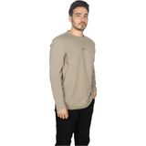 Boss Erkek Pamuklu Marka Logolu Yuvarlak Yaka Bej T-Shirt 50527126-334