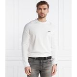 Boss Erkek Pamuklu Marka Logolu Yuvarlak Yaka Beyaz Kazak 50498515-100 - 3XL