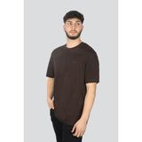 Boss Erkek Pamuklu Marka Logolu Yuvarlak Yaka Kahverengi T-Shirt 50519371-213