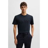 BOSS Erkek Pamuklu Marka Logolu Yuvarlak Yaka Lacivert T-Shirt -404 50527338
