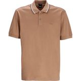 Boss Erkek Pamuklu Polo Yakalı Düğme Kapamalı Kısa Kollu Bej Polo Yaka T-Shirt 50469360-282