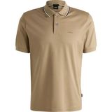 Boss Erkek Pamuklu Polo Yakalı Düğme Kapamalı Kısa Kollu Bej1 Polo Yaka T-Shirt 50469360-275 - 2XL