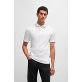 Boss Erkek Pamuklu Polo Yakalı Düğme Kapamalı Kısa Kollu Beyaz Polo Yaka T-Shirt 50519931-100 - 3XL