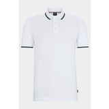 BOSS Erkek Pamuklu Polo Yakalı Düğme Kapamalı Kısa Kollu Beyaz1 Polo Yaka T-Shirt