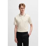 Boss Erkek Pamuklu Polo Yakalı Düğme Kapamalı Kısa Kollu Ekru Polo Yaka T-Shirt 50469360-131 - 3XL