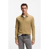 Boss Erkek Pamuklu Polo Yakalı Düğme Kapamalı Uzun Kollu Bej Polo Yaka T-Shirt 50468392-252 - 3XL
