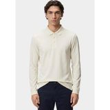 Boss Erkek Pamuklu Polo Yakalı Düğme Kapamalı Uzun Kollu Ekru Polo Yaka T-Shirt 50468392-118