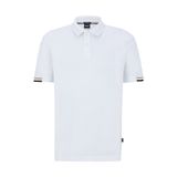 BOSS Erkek Parlay 147 Kauçuk Logo Polo Gömlek Merserize Pamuk Beyaz, beyaz, M