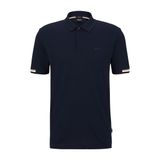 BOSS Erkek Parlay 147 Kauçuk Logo Polo Gömlek Merserize Pamuk Beyaz, mavi, M