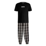 BOSS Erkek pijama Loungewear Nightwear Easy Long Set T-Shirt, Siyah, S
