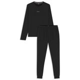 BOSS Erkek Pijama Loungewear Nightwear Pijama Xmas Long Set, Siyah, S