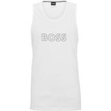 BOSS Erkek plaj atleti, logo baskılı, Beyaz 100., L
