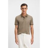 Boss Erkek Polo Yaka Düğme Kapama Yaka ve Kol Uçları Renk Detay Açık Kahve Polo Yaka T-Shirt 50543865-245