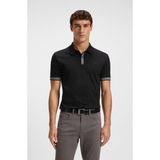 Boss Erkek Polo Yaka Düğme Kapama Yaka ve Kol Uçları Renk Detay Siyah1 Polo Yaka T-Shirt 50543865-002