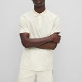 Boss Erkek Polo Yaka Organik Pamuklu Uzun Kollu Ekru Polo Yaka T-Shirt 50471716-131 - XL