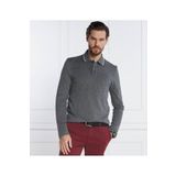BOSS Erkek Polo Yaka Uzun Kollu Pamuklu Rahat Kesim Gri Polo Yaka T-Shirt -001 50500462