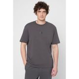 Boss Erkek Rahat Kalıp %100 Pamuk Yuvarlak Yaka Kısa Kollu Gri T-Shirt 50544316-027 - 3XL