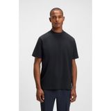 BOSS Erkek Rahat Kalıp Esnek Pamuklu Yakası Logo Desenli Kısa Kollu Lacivert T-Shirt 50551139-402
