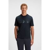 Boss Erkek Rahat Kalıp Yuvarlak Yakalı %100 Pamuk Logo Desenli Kısa Kollu Lacivert T-Shirt 50547940-402 - 3XL