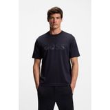 Boss Erkek Rahat Kalıp Yuvarlak Yakalı %100 Pamuk Logo Desenli Kısa Kollu Mor T-Shirt 50547940-517 - 2XL
