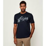 Boss Erkek Rahat Kalıp Yuvarlak Yakalı Pamuklu Baskılı Kısa Kollu Lacivert T-Shirt 50549282-404 - 3XL