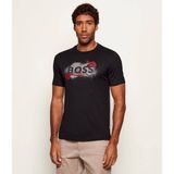 Boss Erkek Rahat Kalıp Yuvarlak Yakalı Pamuklu Baskılı Kısa Kollu Siyah T-Shirt 50549282-001