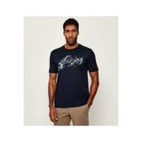 Boss Erkek Rahat Kalıp Yuvarlak Yakalı Pamuklu Baskılı Kısa Kollu T-Shirt