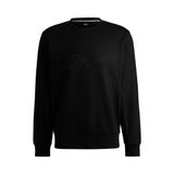 Boss Erkek Rahat Kesim Yuvarlak Yaka Kısa Kollu%100 Pamuklu Siyah Sweatshirt 50531310-001,Siyah L