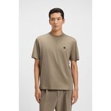 Boss Erkek Regular Fit Bisiklet Yaka Marka Logolu Açık Kahve T-Shirt 50520298-245 - 3XL